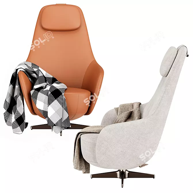 Harbor Laidback Armchair: Modern Elegance 3D model image 3