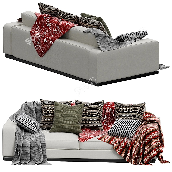 Molteni&C Reversi 2-Seater Sofa 3D model image 5