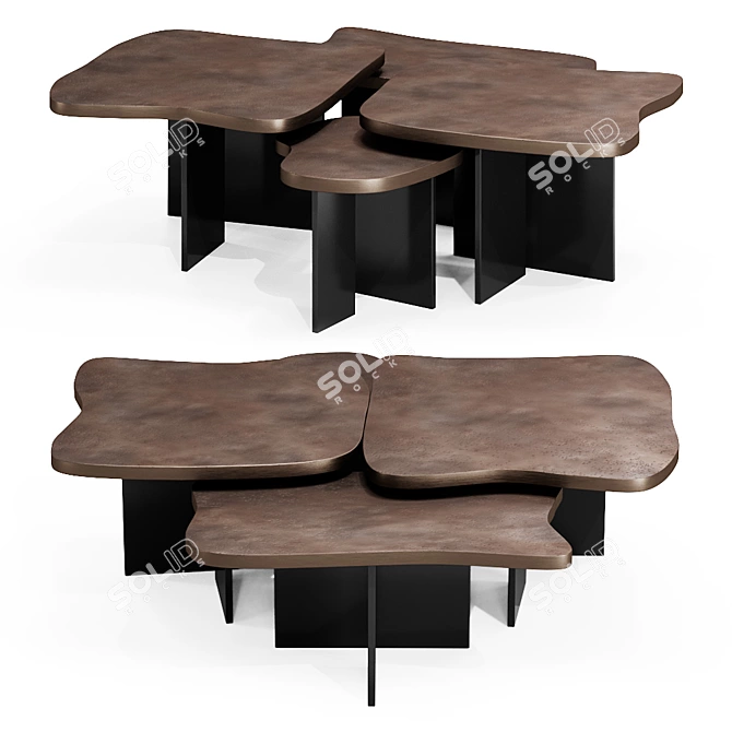 Douglas Fanning Fannd Set - Elegant Table Trio 3D model image 1