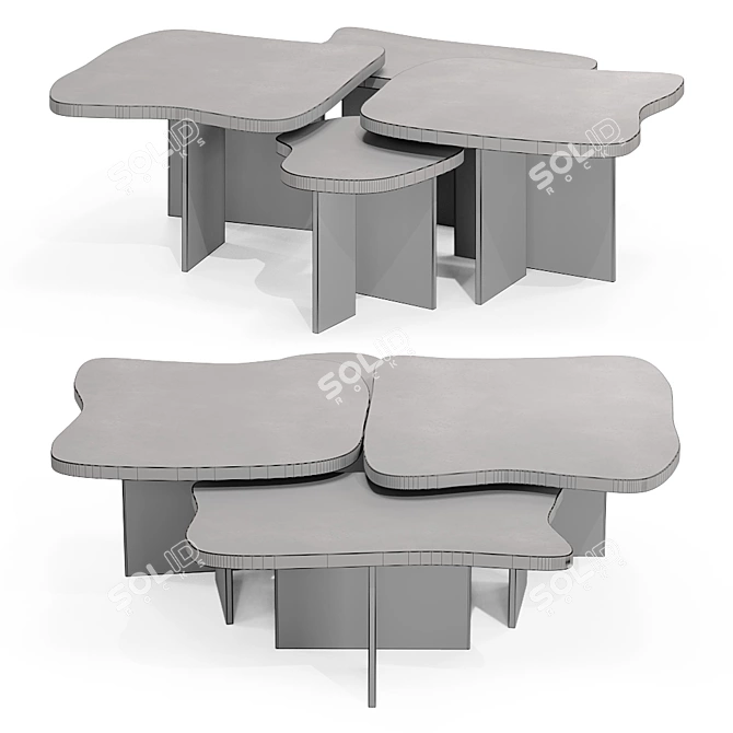 Douglas Fanning Fannd Set - Elegant Table Trio 3D model image 3