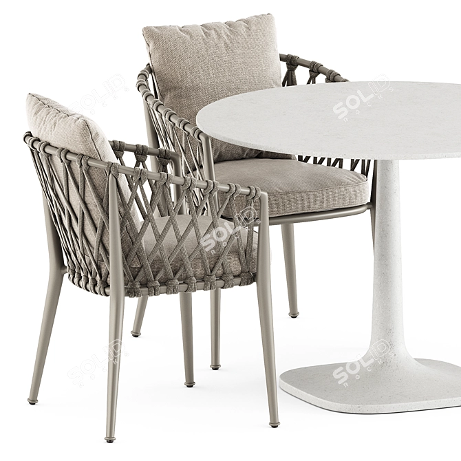 Modern Outdoor Set: Erica Chair & Fiore Table 3D model image 2