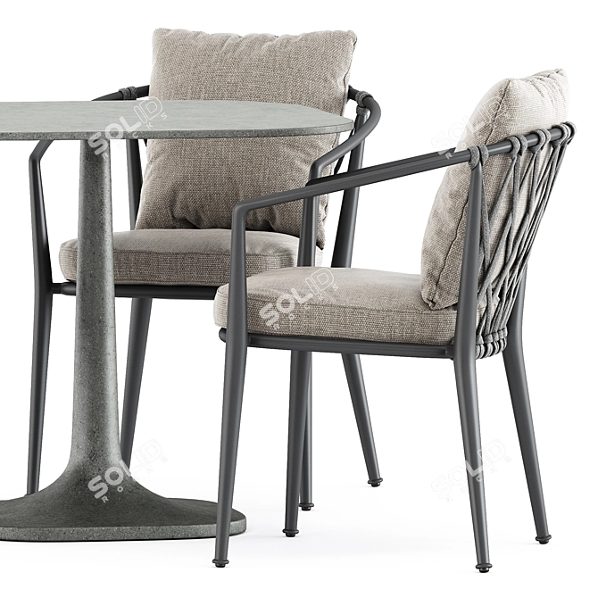 Modern Outdoor Set: Erica Chair & Fiore Table 3D model image 3