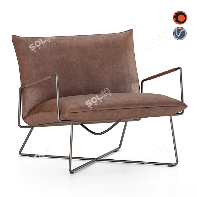 Title: Luxurious Leather Earl Armchair 3D model image 1