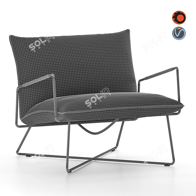 Title: Luxurious Leather Earl Armchair 3D model image 2