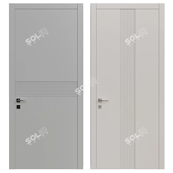 Modern Door 158: Sleek Design, 2200x980mm 3D model image 1