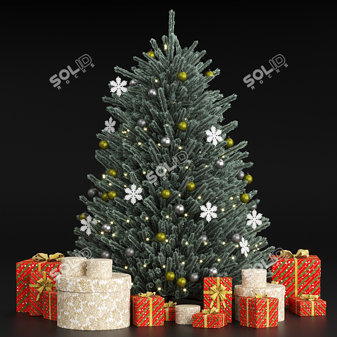 Festive Surprise Christmas Tree 3D model image 1