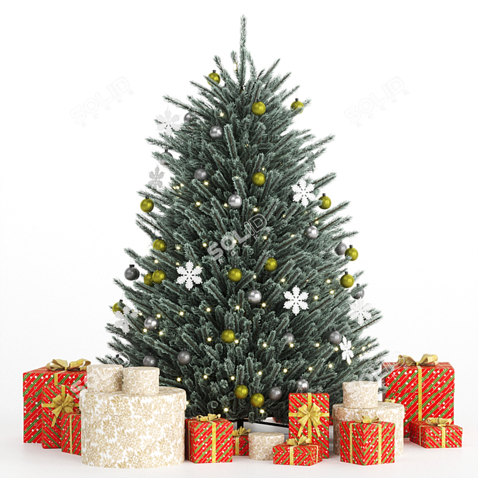 Festive Surprise Christmas Tree 3D model image 2