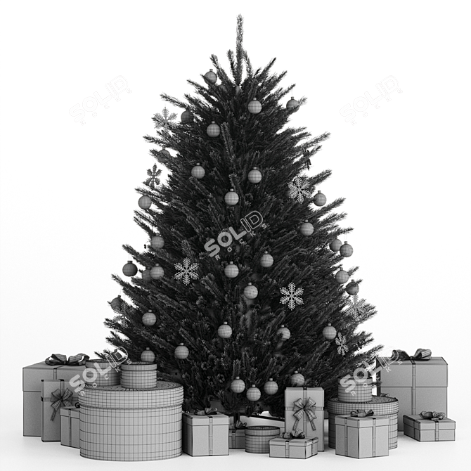 Festive Surprise Christmas Tree 3D model image 3