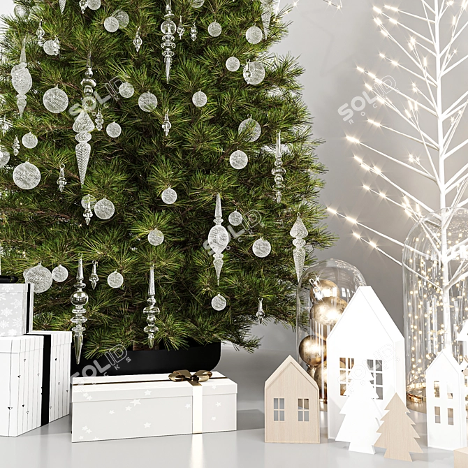 Festive Holiday Home Decor Set 3D model image 4