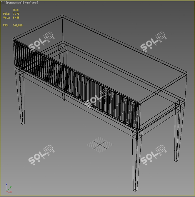 Sergio Arch.Mebel Walnut Console 3D model image 3