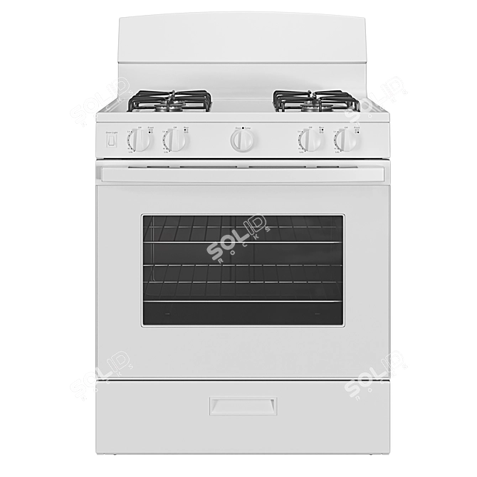 GE 4-Burner Gas Range - Freestanding 3D model image 2