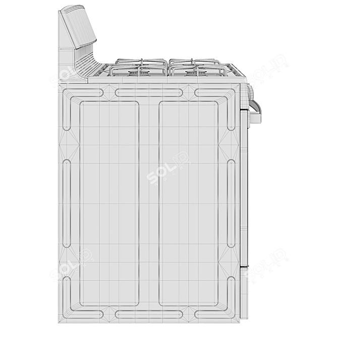 GE 4-Burner Gas Range - Freestanding 3D model image 7