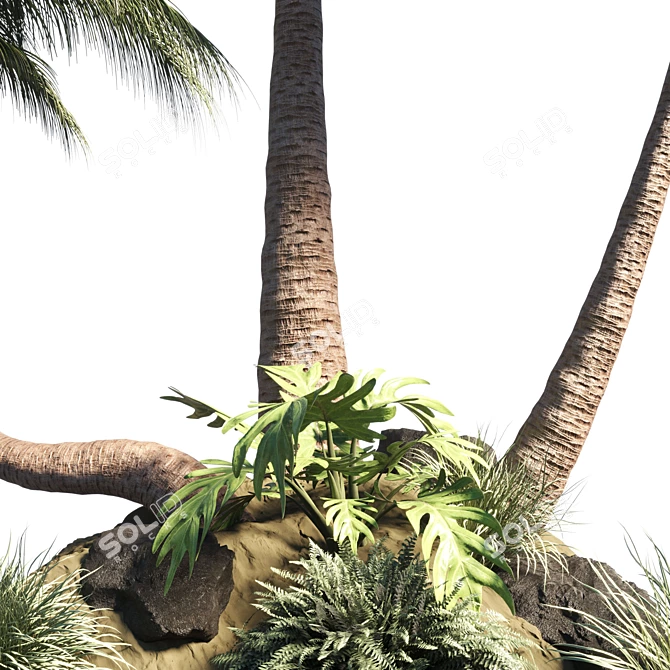 Coastal Palm Garden: Resort Paradise 3D model image 4