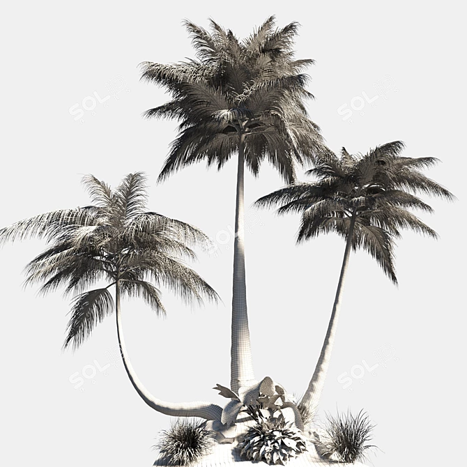 Coastal Palm Garden: Resort Paradise 3D model image 6