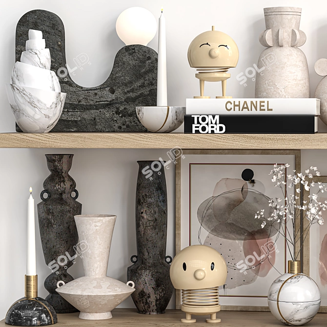 Elegant 31-Piece Decor Set 3D model image 5