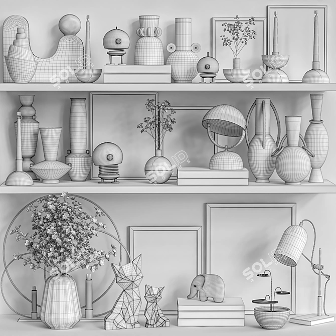 Elegant 31-Piece Decor Set 3D model image 7