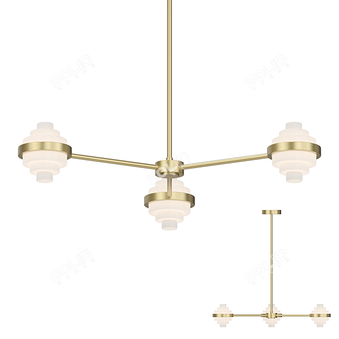 Marble Pyramid Pendant Lamp 3D model image 1