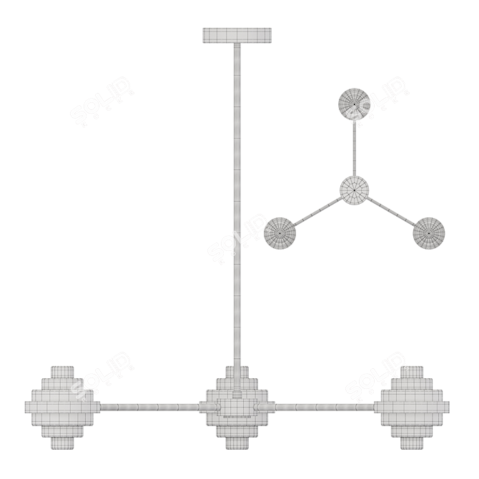 Marble Pyramid Pendant Lamp 3D model image 4