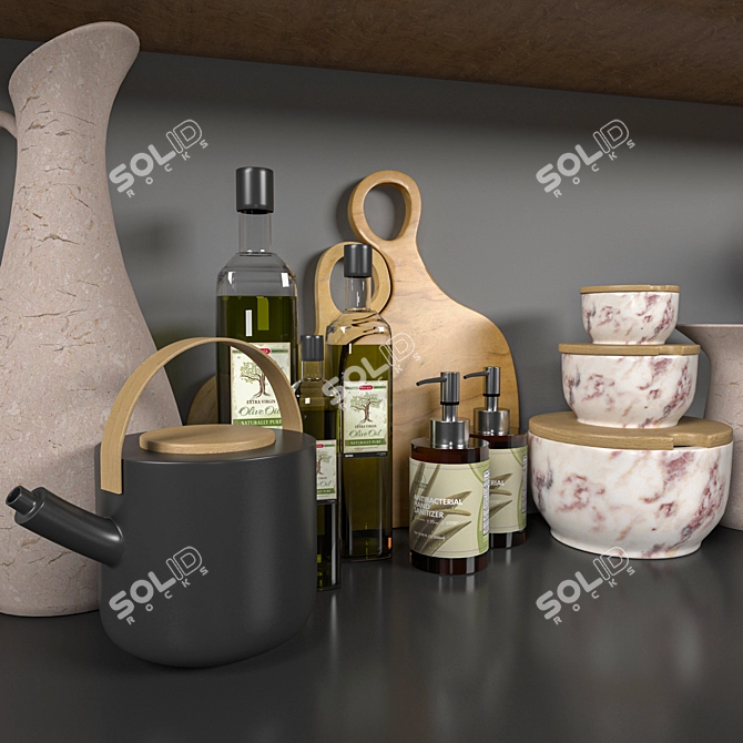 Modern Kitchen Essentials 3D model image 3