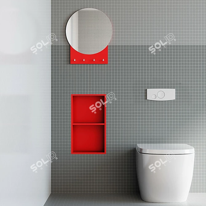 Modern Mirror Hanger Set 3D model image 7