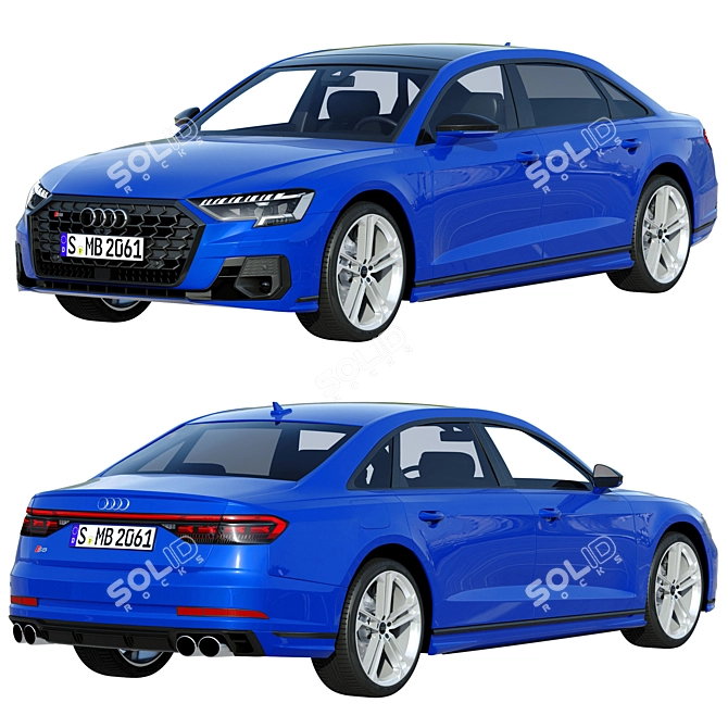 Audi S8 2022: Enhanced Performance Sedan 3D model image 1