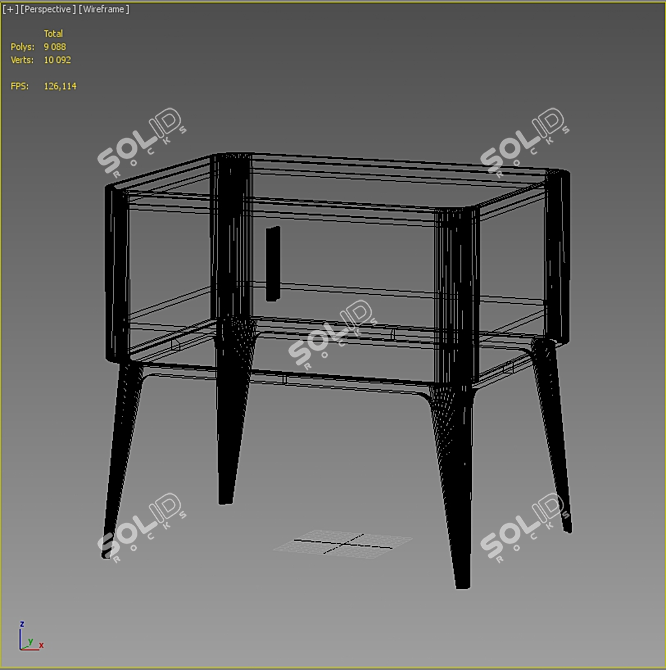 LaLume Designer Bedside Table - 48cm Height 3D model image 5