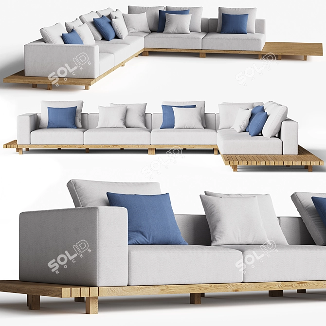 Elegant Vis-à-Vis Sofa by Tribu 3D model image 1