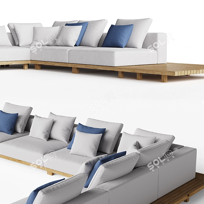 Elegant Vis-à-Vis Sofa by Tribu 3D model image 2