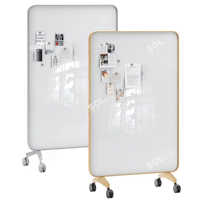 Bentwood Frame Mobile Glassboard 3D model image 1