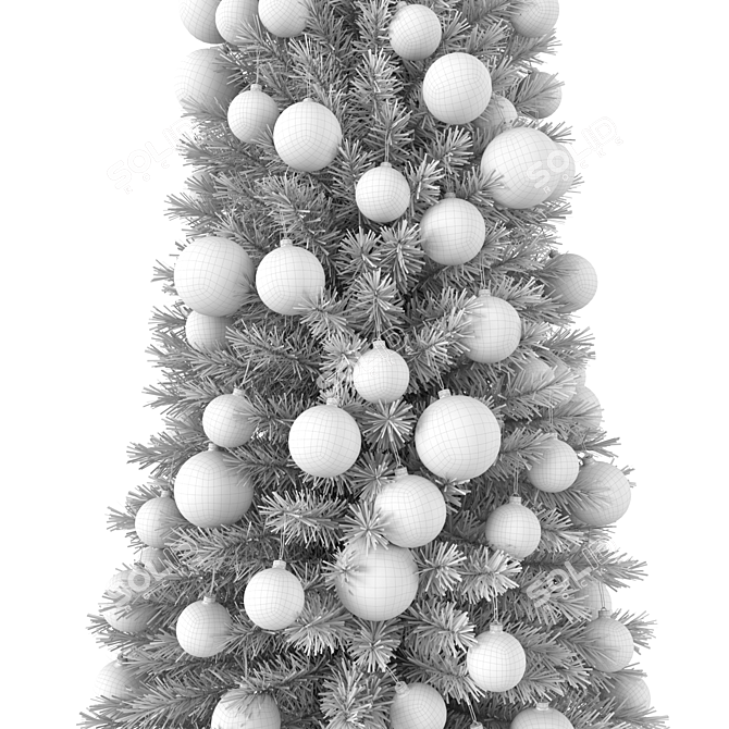 Christmas Tree 3D Model with Lights & Ornaments 3D model image 5