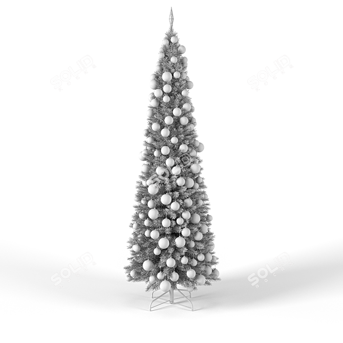 Christmas Tree 3D Model with Lights & Ornaments 3D model image 6