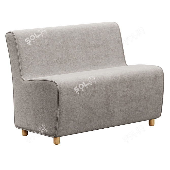 Hobson Boucle Dining Bench: Modern, Stylish Seating 3D model image 2