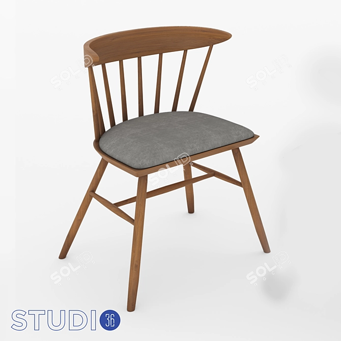 Dialma Brown Chairs: Stylish and Sturdy 3D model image 1