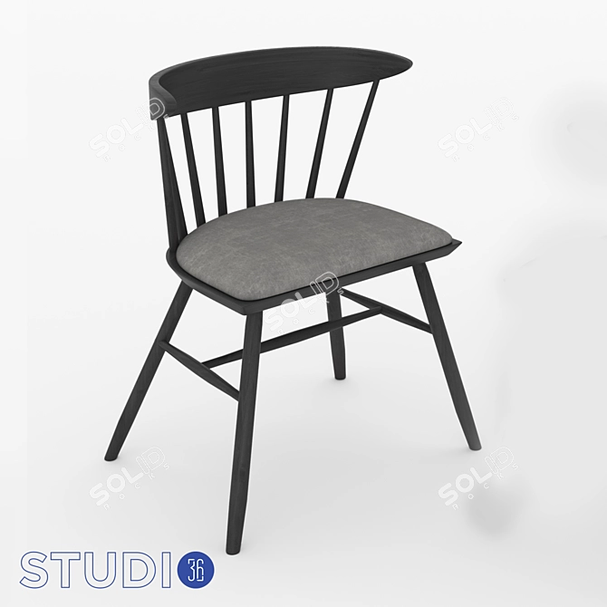 Dialma Brown Chairs: Stylish and Sturdy 3D model image 2