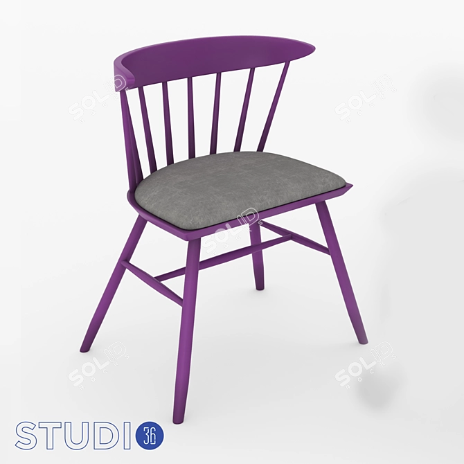 Dialma Brown Chairs: Stylish and Sturdy 3D model image 4