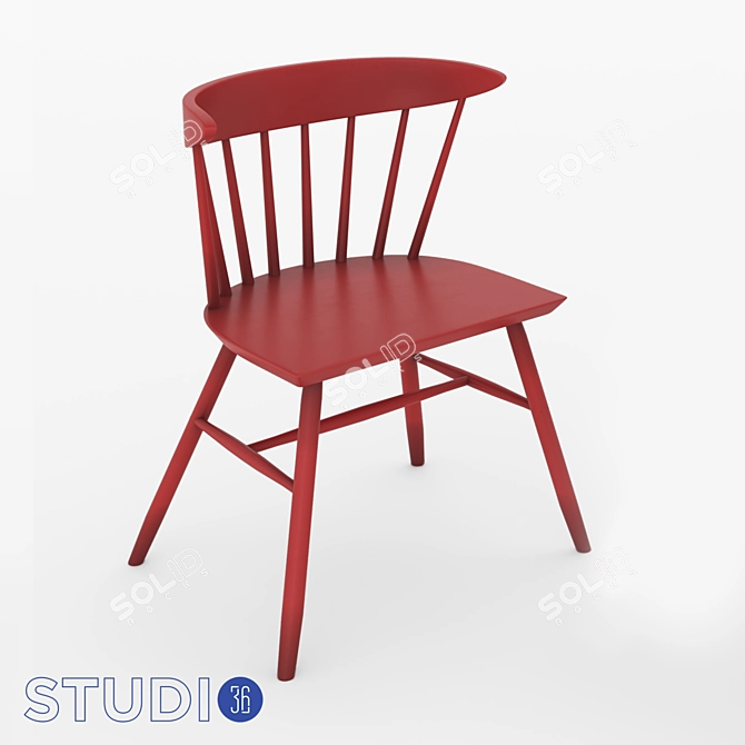 Dialma Brown Chairs: Stylish and Sturdy 3D model image 5