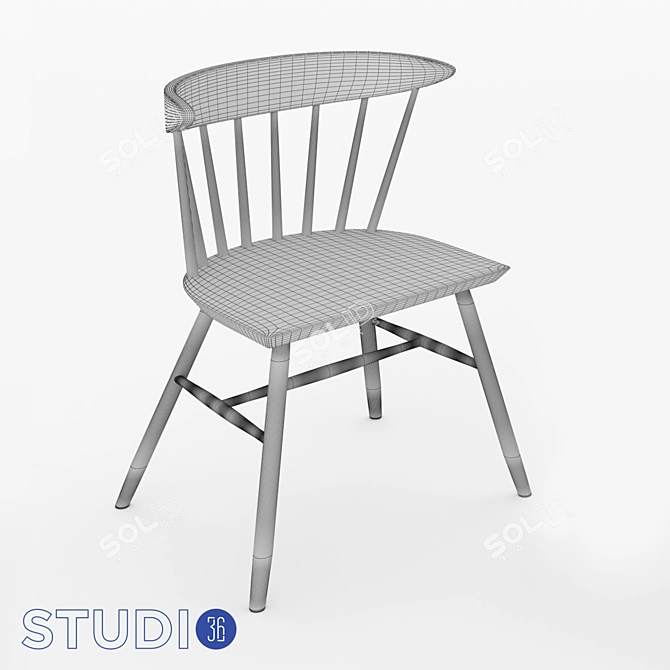 Dialma Brown Chairs: Stylish and Sturdy 3D model image 7