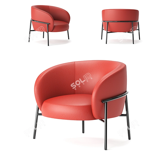 Elegant Leather Armchair: PARLA RIMO 3D model image 2