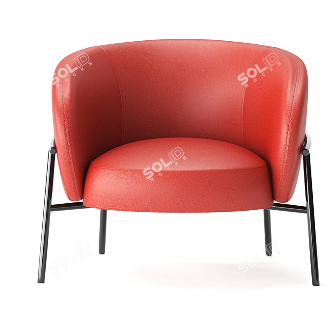 Elegant Leather Armchair: PARLA RIMO 3D model image 3