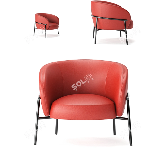 Elegant Leather Armchair: PARLA RIMO 3D model image 6