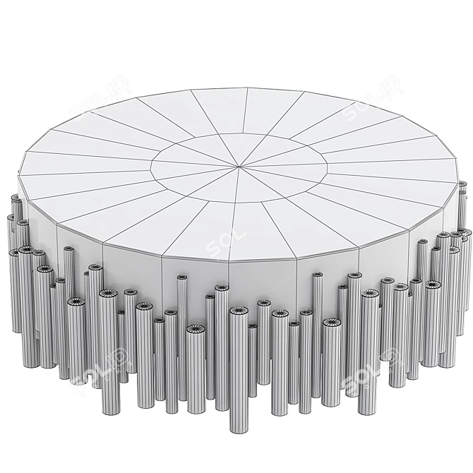 Elegant Round Bonetti Center Table 3D model image 2