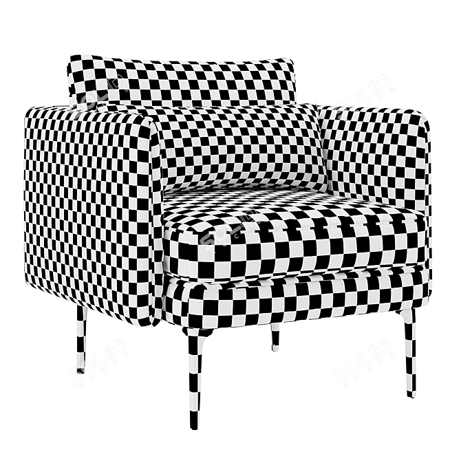 Modern Auburn Armchair: Stylish and Elegant 3D model image 4