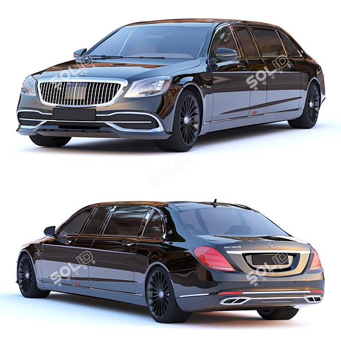 Luxurious Mercedes Maybach S650 Pullman 3D model image 1