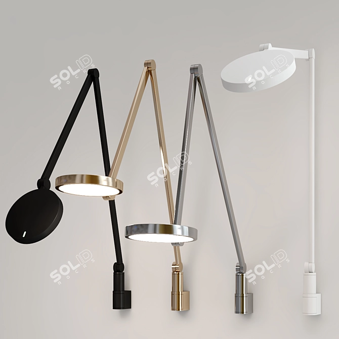 Elegant LED Wall Lamp - Lucille 3D model image 2