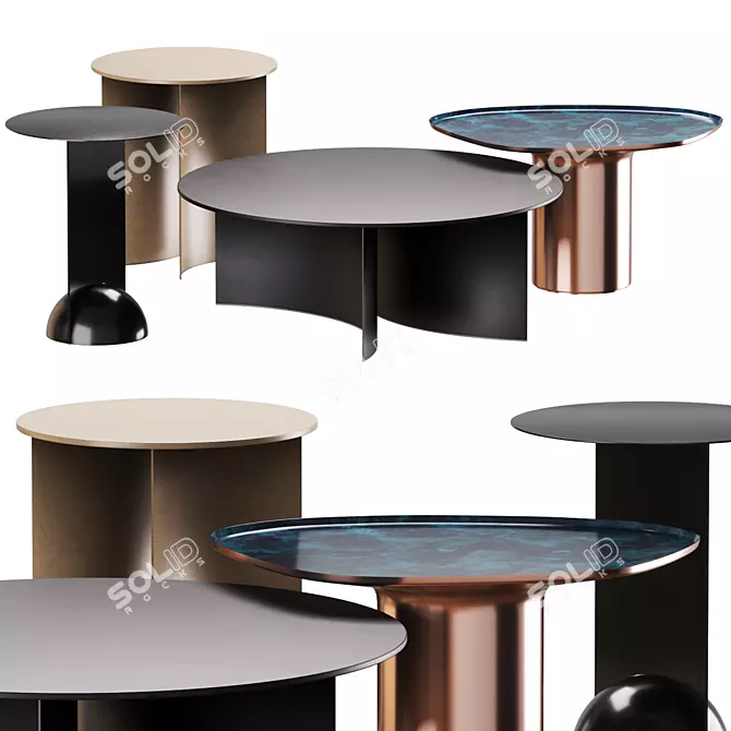  Stylish Tables Collection: Pierre, Combination, Drops 3D model image 1