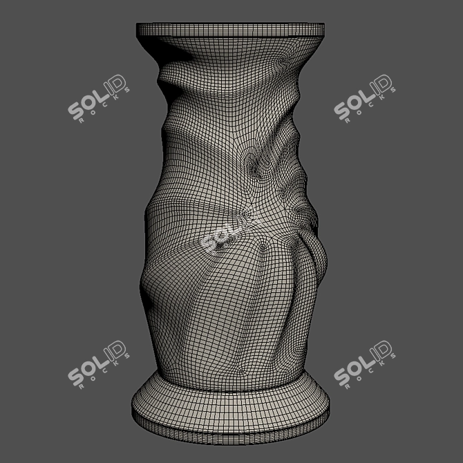 Rustic Mango Wood "Thoughts" Vase 3D model image 3