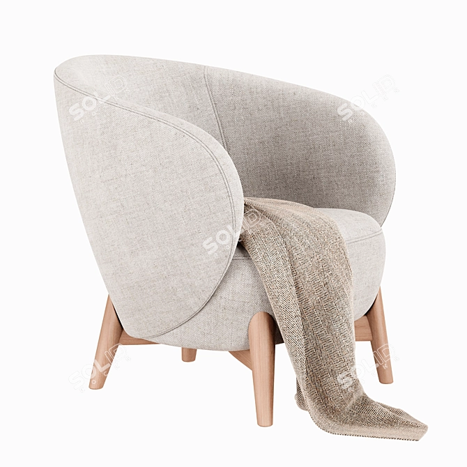 Modern Oreillas Armchair: Elegant Design, Ultimate Comfort 3D model image 2