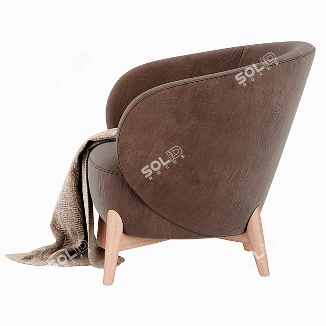 Modern Oreillas Armchair: Elegant Design, Ultimate Comfort 3D model image 3