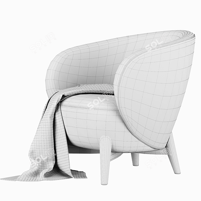 Modern Oreillas Armchair: Elegant Design, Ultimate Comfort 3D model image 5