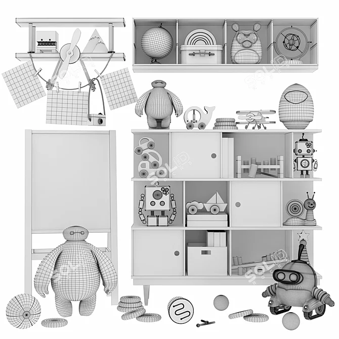 Playful Home Toy Set 3D model image 6